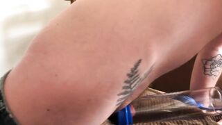 Desperately humping and fucking my penis pump and moaning FTM huge clit