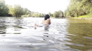 Femboy litle show in water