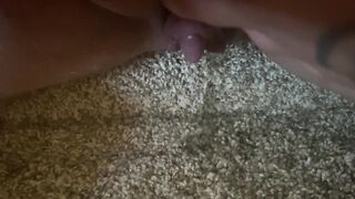 I had to pee so bad! Carpet pee with dripping cum