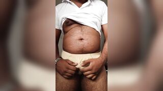 Rich daddy yellow underwear jock and Sarong