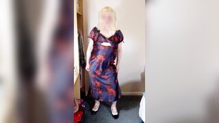 Hot UK crossdresser Nottstvslut satin dress