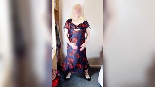 Hot UK crossdresser Nottstvslut satin dress