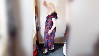 Hot UK crossdresser Nottstvslut satin dress
