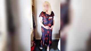Hot UK crossdresser Nottstvslut satin dress