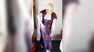 Hot UK crossdresser Nottstvslut satin dress