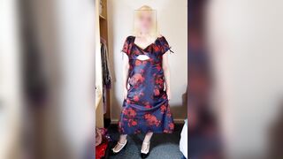 Hot UK crossdresser Nottstvslut satin dress