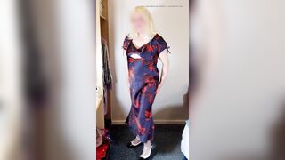 Hot UK crossdresser Nottstvslut satin dress