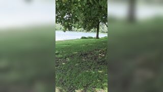 Pissing at the lake