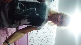 Alexa Cosmic trans girl flirting on the bed in hotel room being in exiting mood and looking forward to a hot night...