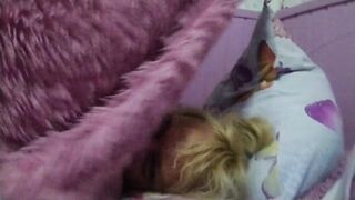 Alexa Cosmic trans girl flirting on the bed in hotel room being in exiting mood and looking forward to a hot night...