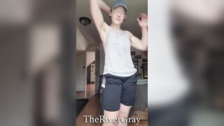 Trans Man Hairy Sweaty Striptease After A Workout