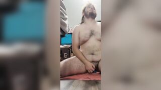 Fucking myself with a big dildo until I hit my 4th caged orgasm