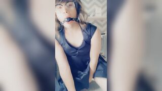 Femboy drools and cums