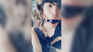 Femboy drools and cums