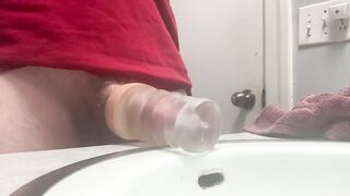 huge cumshot fucking toy pussy