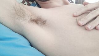 Tease my nipple and lick hairy armpit