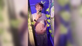 cute college boy mirror selfie jerk off and cum