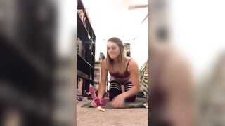 Trans girl teases and fucks her self