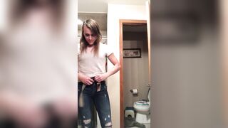 Trans girl sneaks you into the shower for a tease