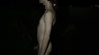Man Strips And Walks down Public Road at Night