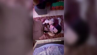 Sissy takes huge 20 cm dick inside