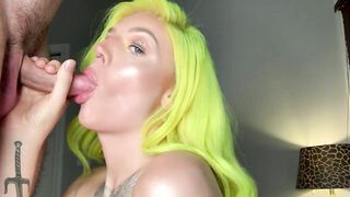 Neon Princess Sucks cock for a new Gucci bag
