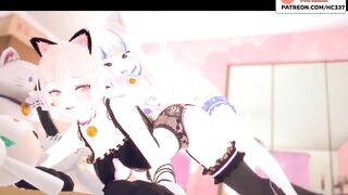 CUTE CAT GIRL FUTA FUCKED BY FEMBOY - FUTANARI AND FEMBOY HENTAI ANIMATION 60FPS