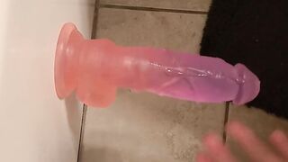First time using dildo close up