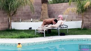 REALTGIRLS: Claire & Andre Poolside!