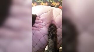 Squeezing a Tail Plug out my Fat Ass