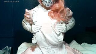 Anime Cosplay Sissy Maid Crossdresser shows off for the camera
