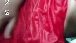 Indian gay Crossdresser in Red Saree showing his boobs on paid nude video call xxx????