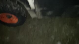 Twink Outdoor Public Peeing & Pissing on Daddy’s Kubota