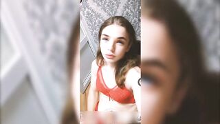 Tranny stepsis in red lingerie shows off her beautiful ass and cums for you