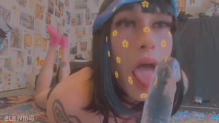 Tattted Tgirl Sucks Cock In Cute Pink Socks ????