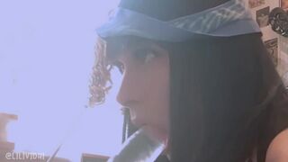 Tattted Tgirl Sucks Cock In Cute Pink Socks ????