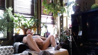 BEAR jerks and cums for you! His sexy friend films!