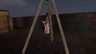 FEMBOY IS GAGGED TO A SEX MACHINE