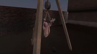 FEMBOY IS GAGGED TO A SEX MACHINE