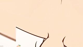 Sexy Girl dressed as a cow costume getting a cum shower on her big boobs