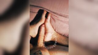 Guy cums and fuck shis feet