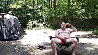 CAUGHT!! Bear jerking in the woods gets a surprise guest and things heat up fast!!