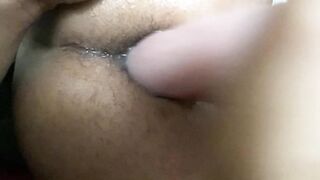 Transgender Girl gets her virgin booty opened slowly with a dildo and starts to leak cum