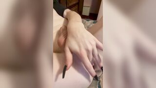 Nerdy Trans Girl Teases Herself Before Bed