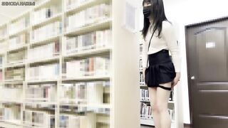HA28Anal with bell butt plug was exposed in the library! In the end, Ahegao climaxed and ejaculated!