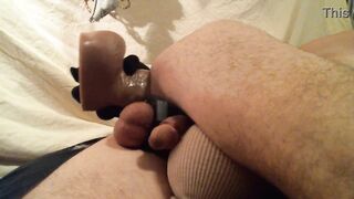Fat Mikey then Chorizo XL dildo. open them legs, take it pussy boy