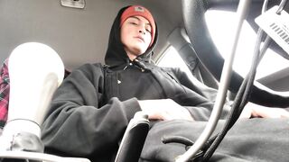 Cute Guy reveals Massive cock, eats his huge load