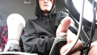 Cute Guy reveals Massive cock, eats his huge load