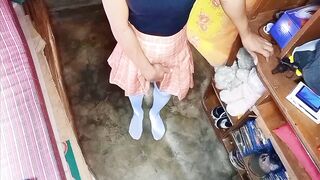 School Girl POV Peeing Panties And Socks Etc.