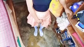 School Girl POV Peeing Panties And Socks Etc.